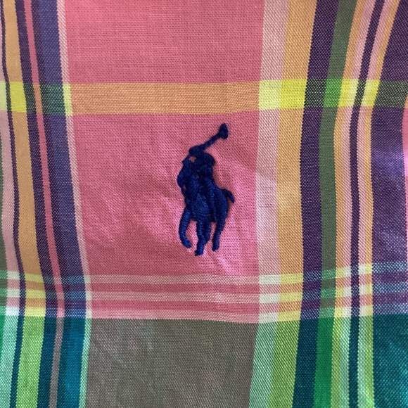 🌞Polo Ralph Lauren boys plaid multi color short sleeve 💯cotton shirt size 5 - Picture 5 of 9